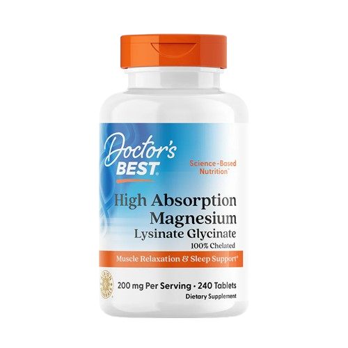 Doctor's Best High Absorption Magnesium Lysinate Glycinate (Albion TRAACS, 100mg per tablet)